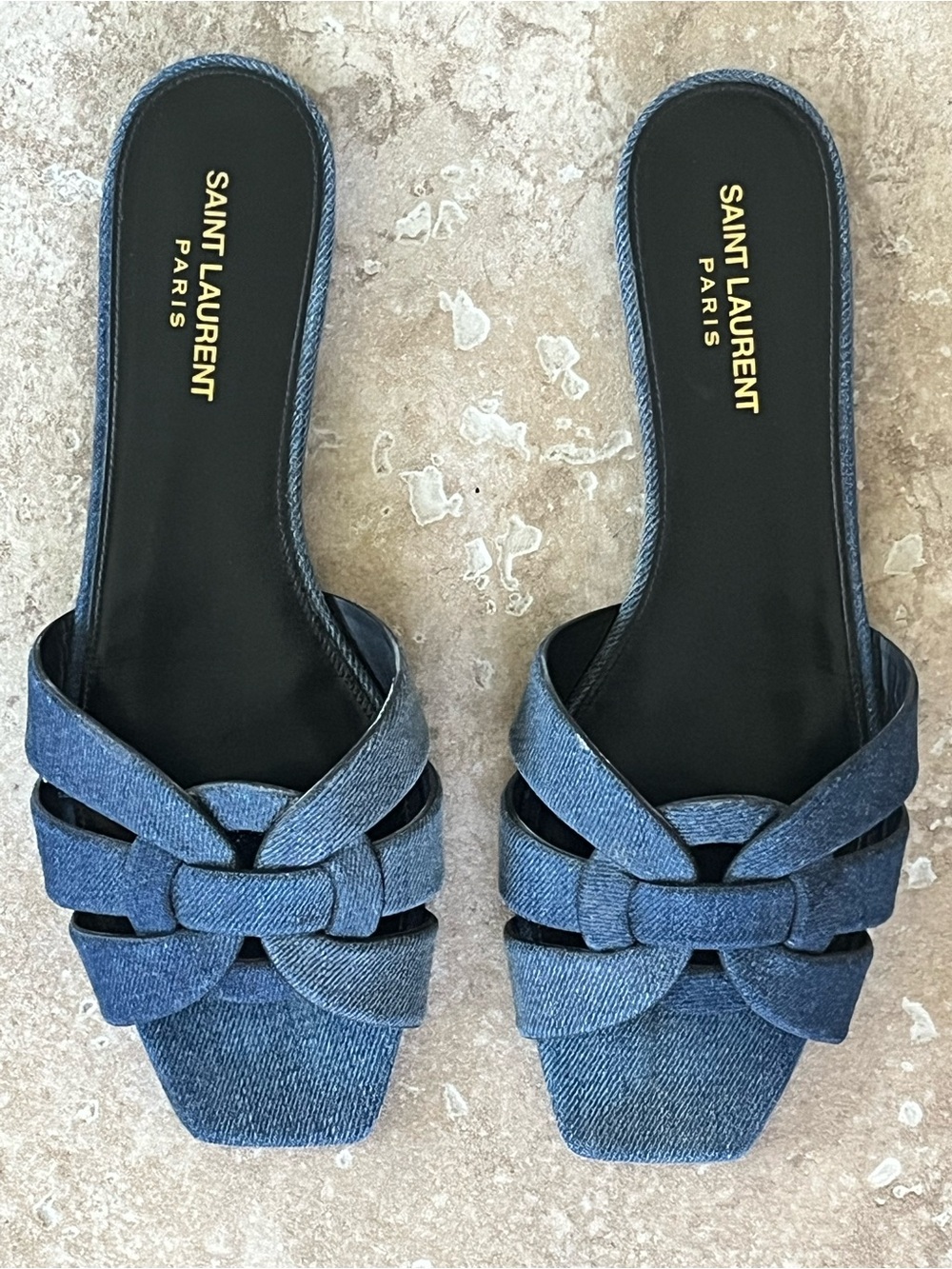 Saint Laurent Denim Tribute Mules